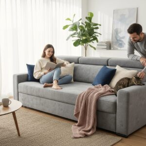 Sofa OH Phoenix S1 z funkcją spania i regulowanymi zagłówkami