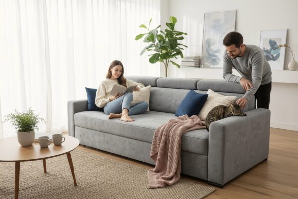 Sofa OH Phoenix S1 z funkcją spania i regulowanymi zagłówkami