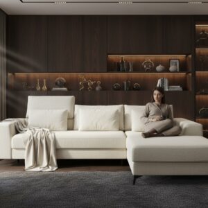 Mały narożnik OH Odin Z1 z zagłówkami i poduchami z pierzem