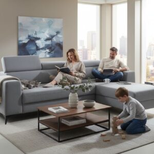 Mały narożnik OH Heron Z2 na wysokich nogach z funkcją spania