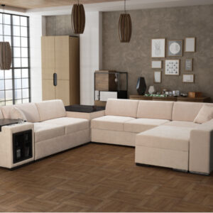 Narożnik OH Venezia M13 - funkcja spania, barek i pufy w boczku