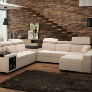 Narożnik OH Amonia M13 - regulowane zagłówki pufy w boczku